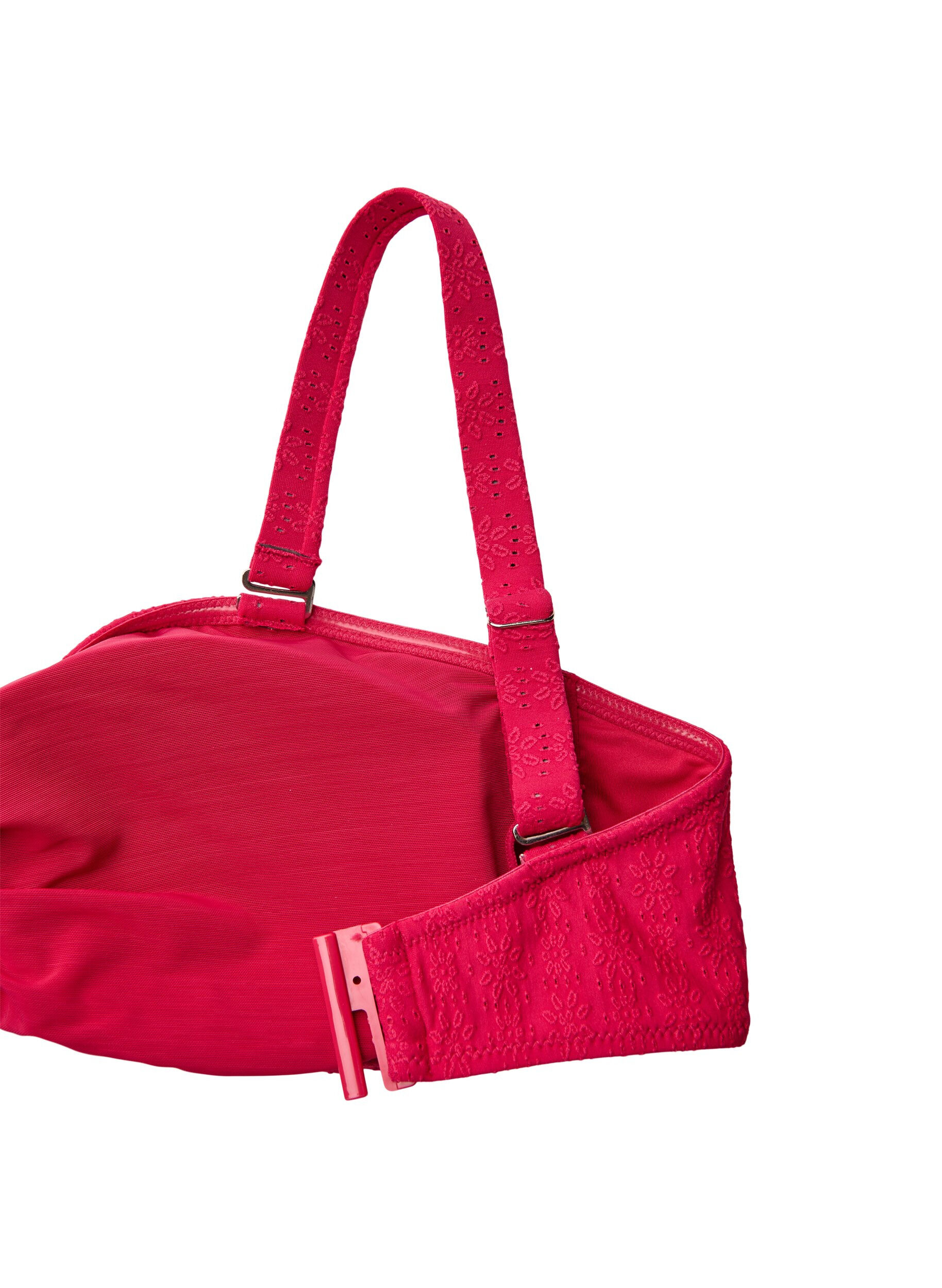 ZizziBandeau bikinitop met een textuurpatroon en afneembare bandjes, Roze, Packshot image number 3