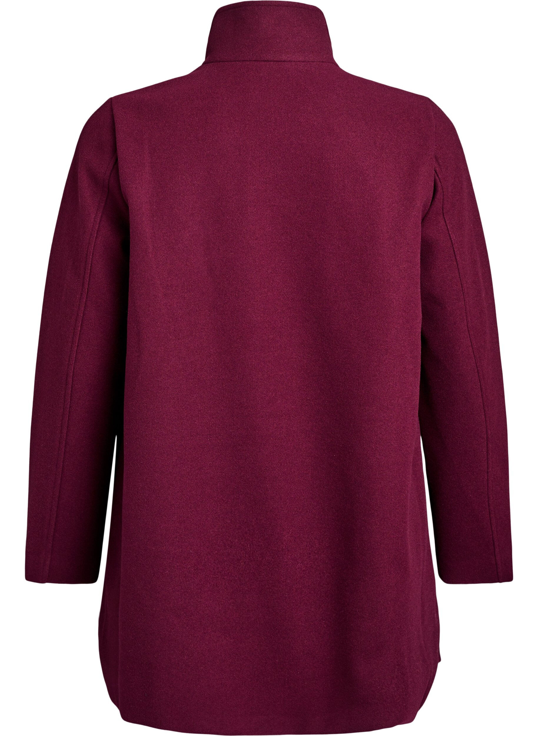 ZizziKorte jas met A-lijn vorm, Donker Bordeaux, Packshot image number 1