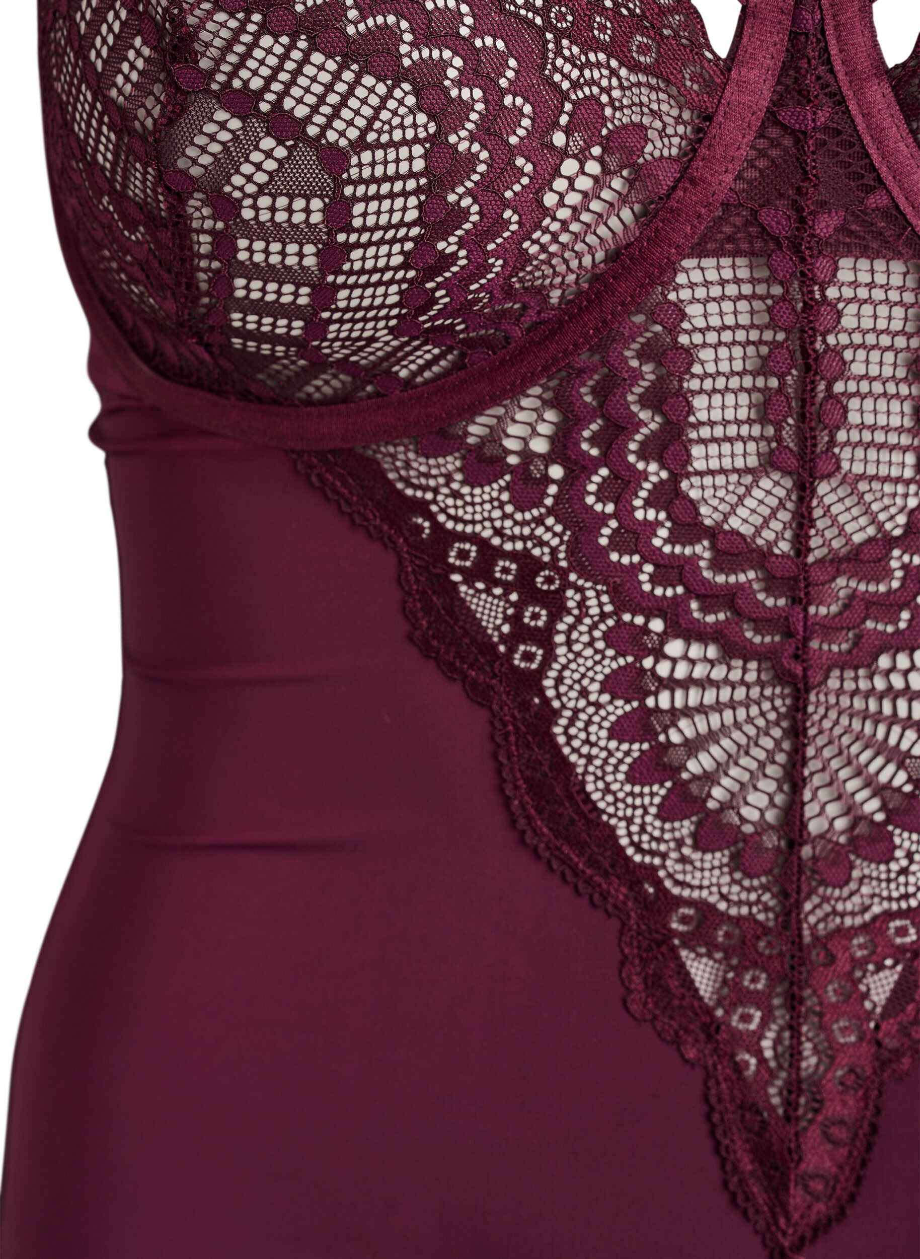 ZizziBody van kant met beugels en bandjesdetails, Rood, Packshot image number 2