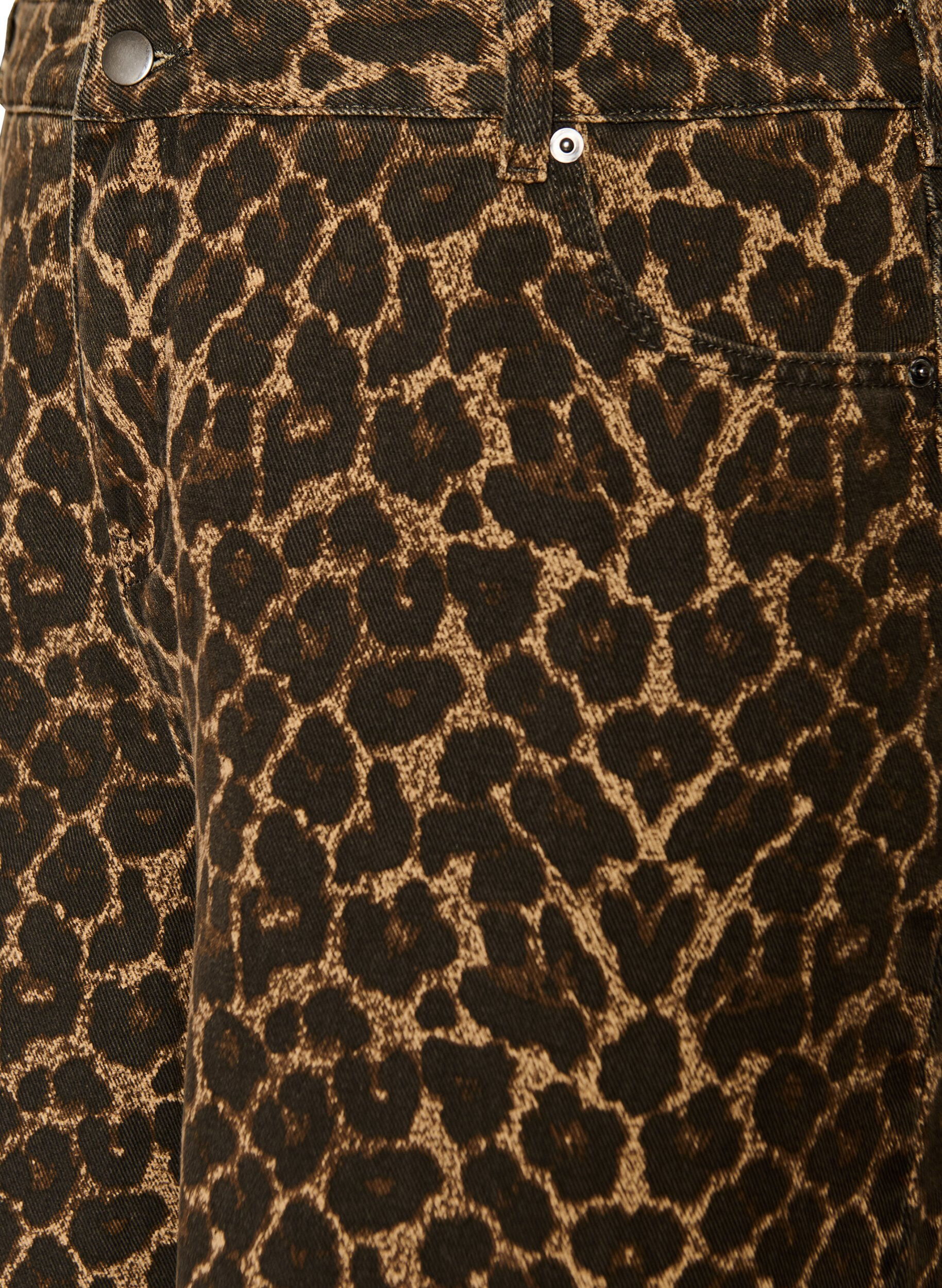 ZizziLuipaardprint denim bermuda shorts, Bruin, Packshot image number 2