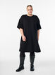 T-shirtjurk van jersey met zijsplitten, Zwart, Model image number 1
