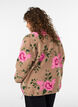 Floral fleecejack met een hoogsluitende kraag en ritssluiting, Beige, Model image number 2