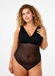 Bodystocking met gestippelde mesh en verwijderbare pads, Black, Model image number 3