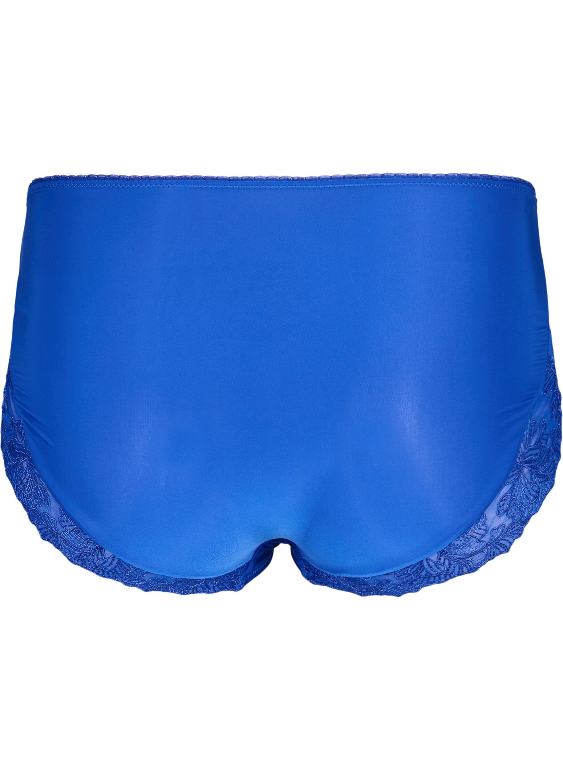 ZizziCulotte en microfibre et &agrave; dentelle florale, Bleu, Packshot image number 1