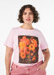 Katoenen T-shirt met print aan de voorkant, Roze, Model image number 0