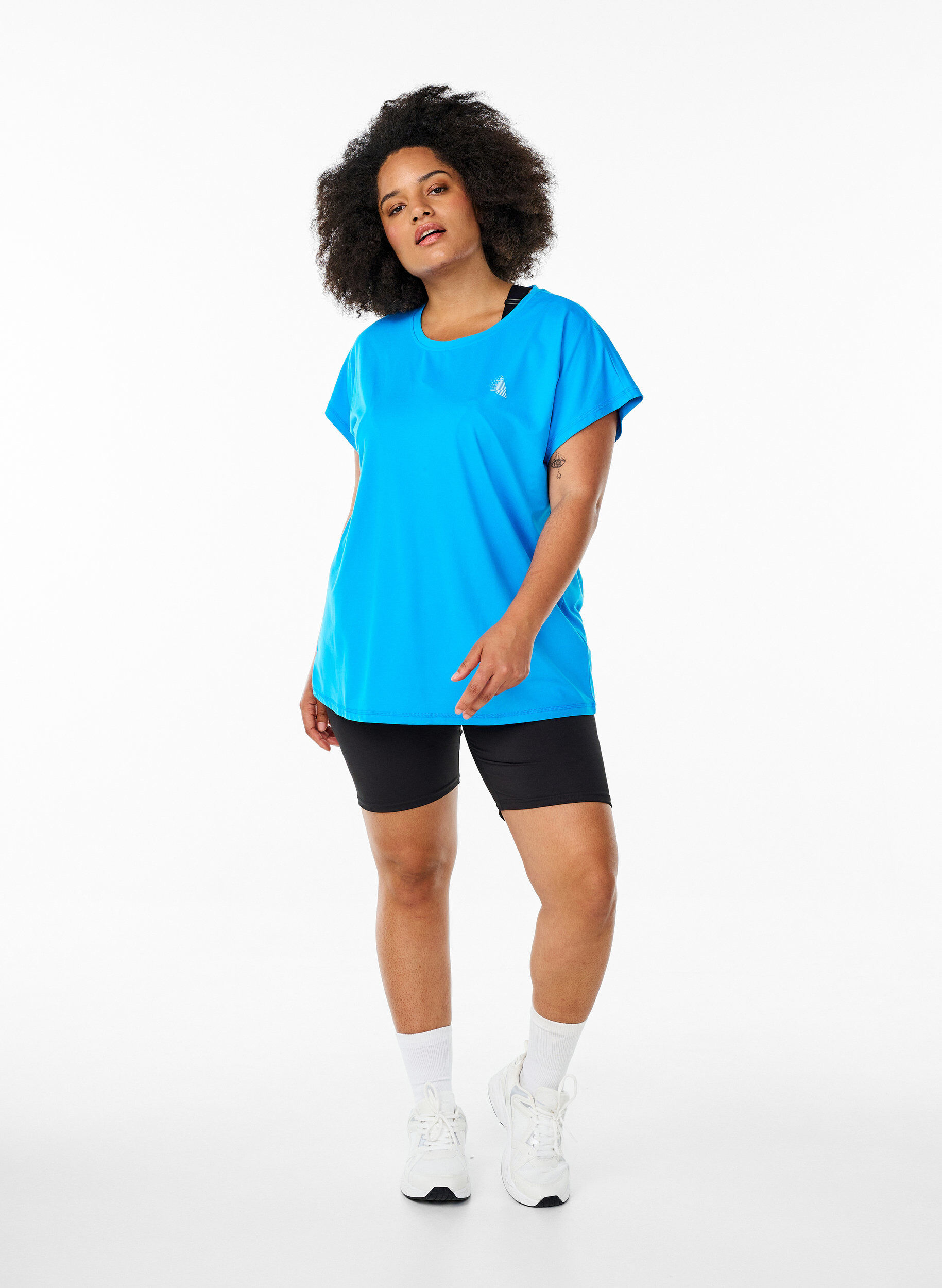 ZizziEffen gekleurd trainingsshirt, Blauw, Model image number 1