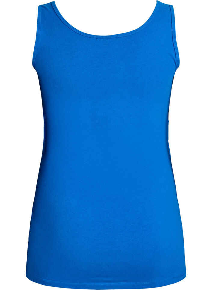 Effen basic top in katoen, Blauw, Packshot image number 1