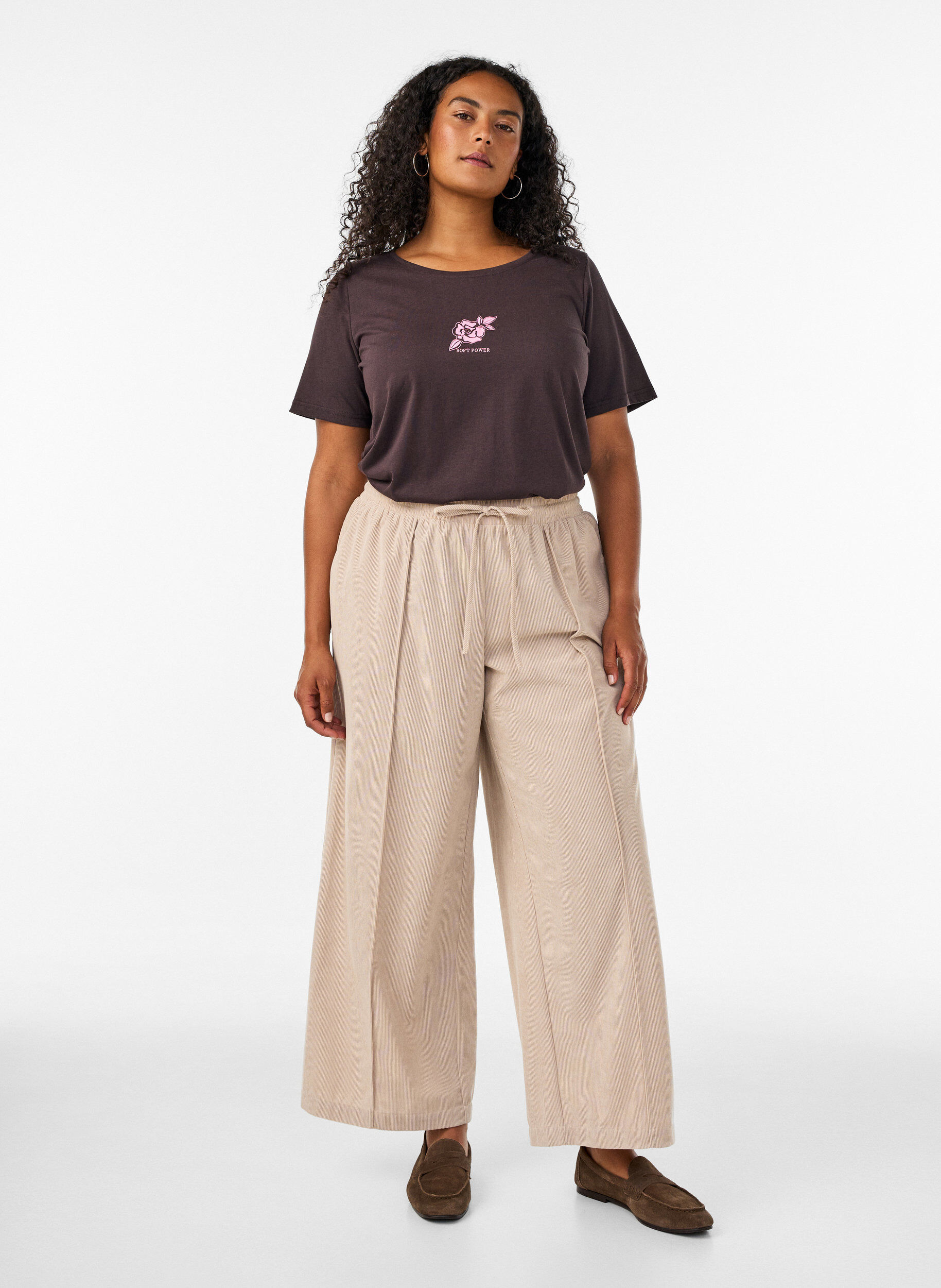 ZizziT-shirt met print, Bruin, Model image number 1