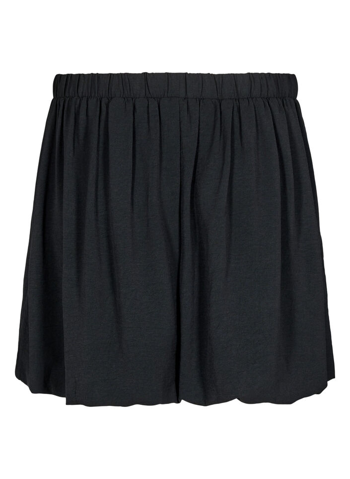 Korte ballonrok met een elastische taille, Black, Packshot