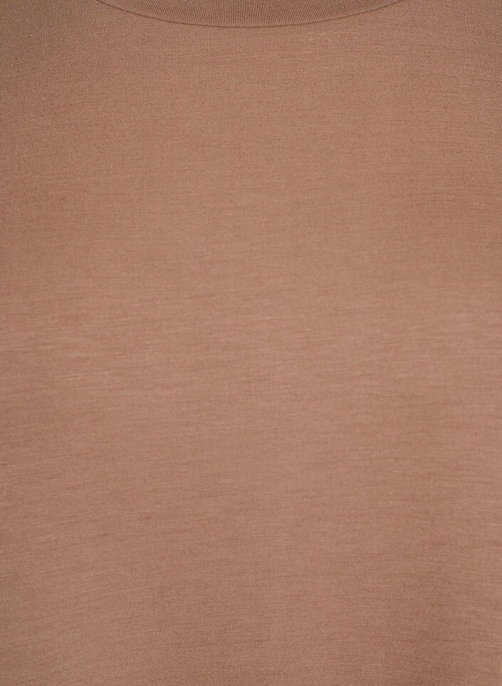 T-shirtjurk van jersey met zijsplitten, Bruin, Packshot image number 2