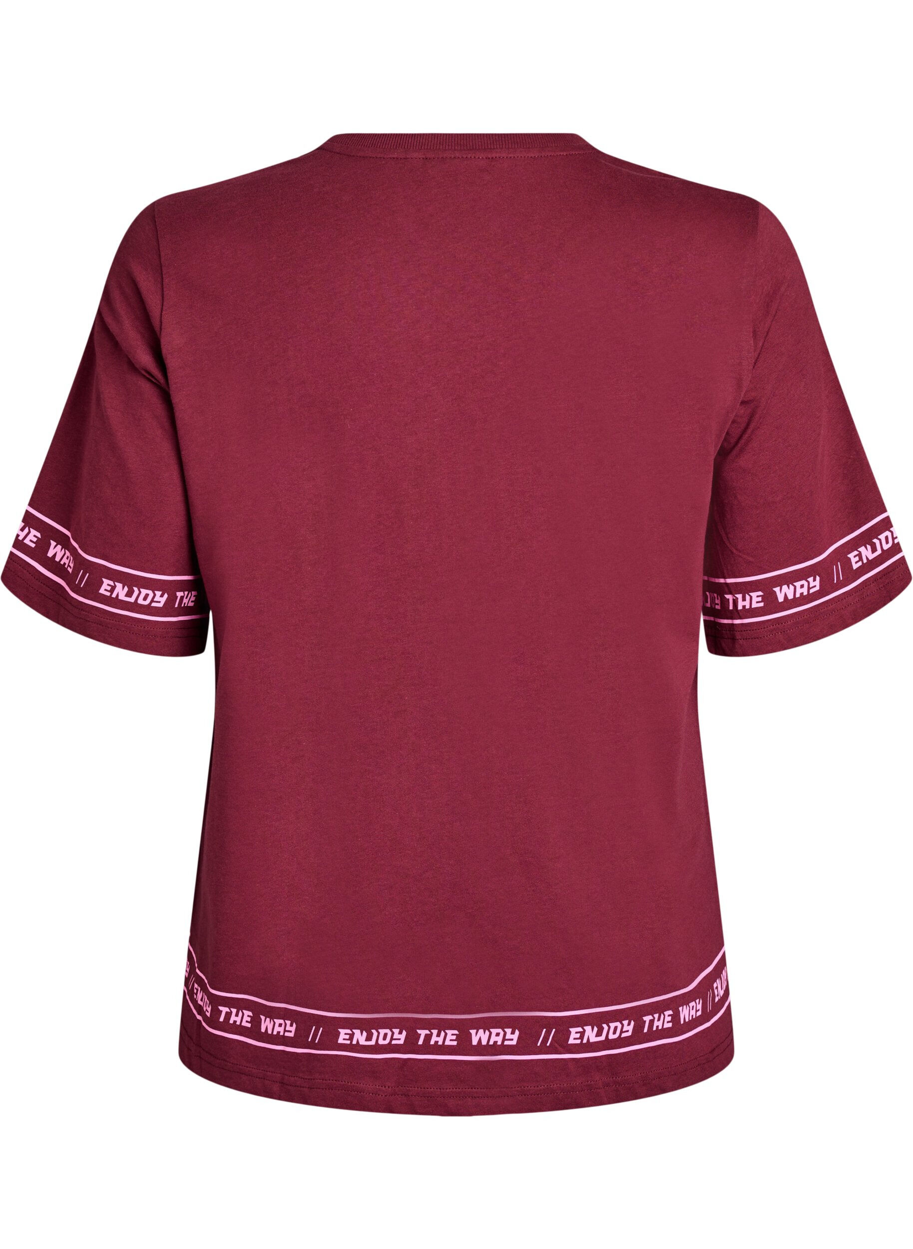 ZizziOversized T-shirt met sportieve print, Donker Bordeaux, Packshot image number 1