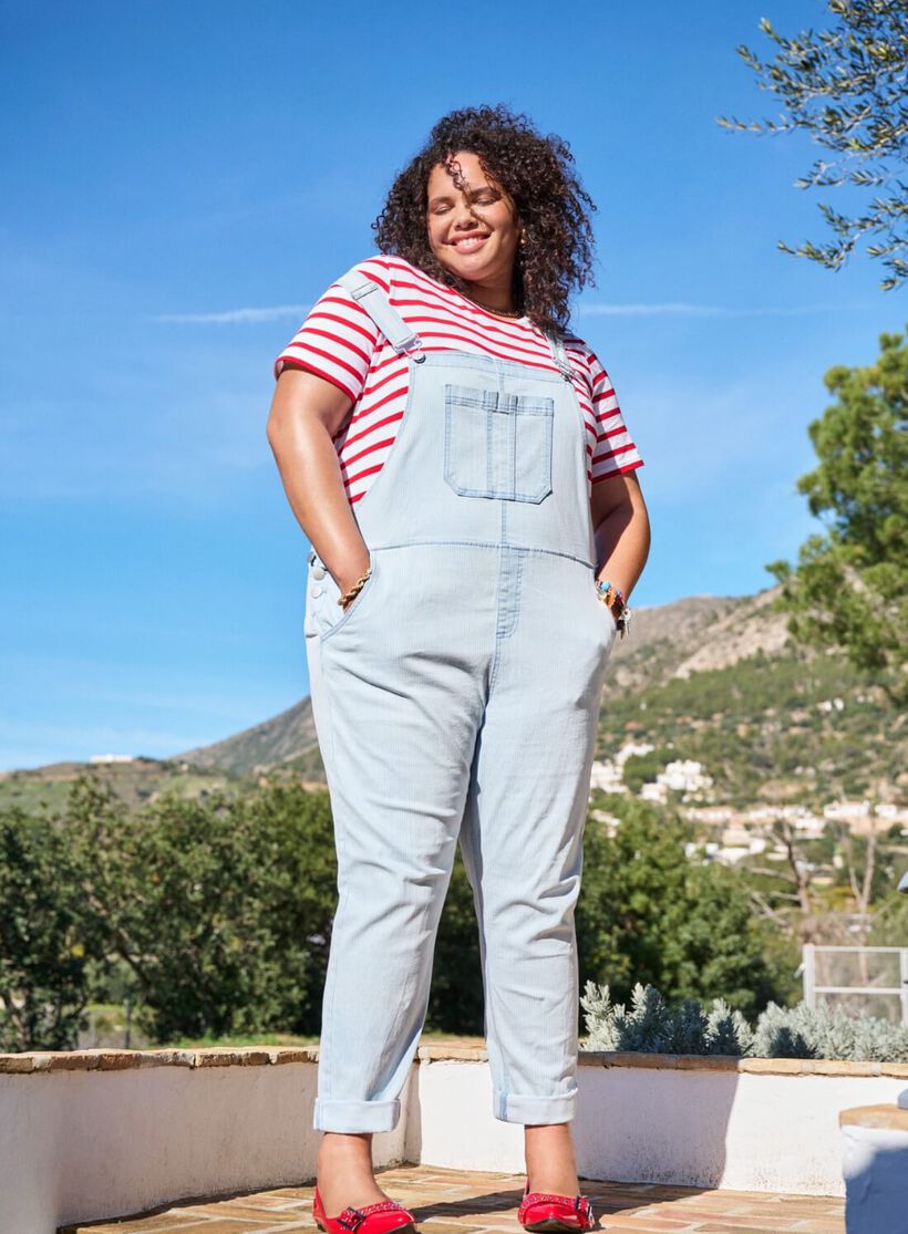 Denim tuinbroek, , Model