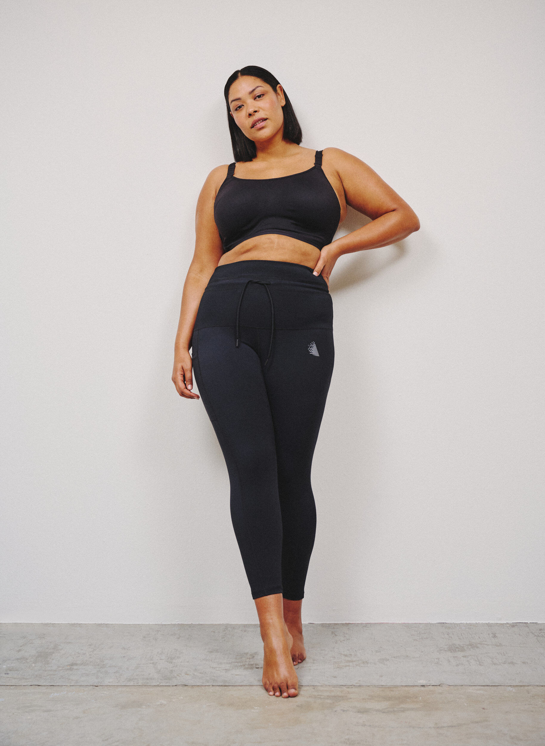 High-waisted 7/8 training panties met een zak