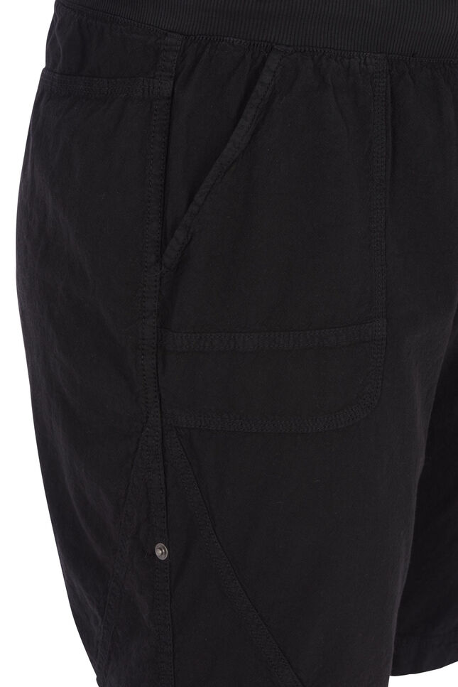 Losse short met zakken in katoen, Black, Packshot