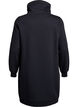 Kort sweatshirt jurk met hoge kraag en zakken, Zwart, Packshot image number 1