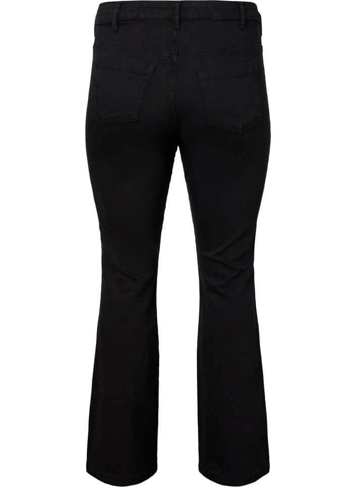 Ellen bootcut jeans met hoge taille, Zwart, Packshot image number 1