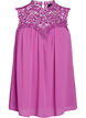 Mouwloos feesttopje met haakwerk, Paars, Packshot image number 0