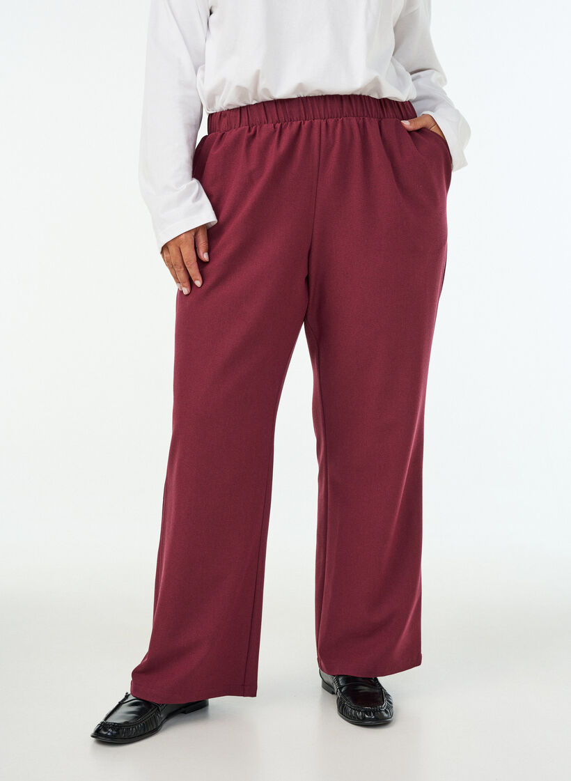 Broek met zakken en een losse pasvorm, Rood, Model image number 2