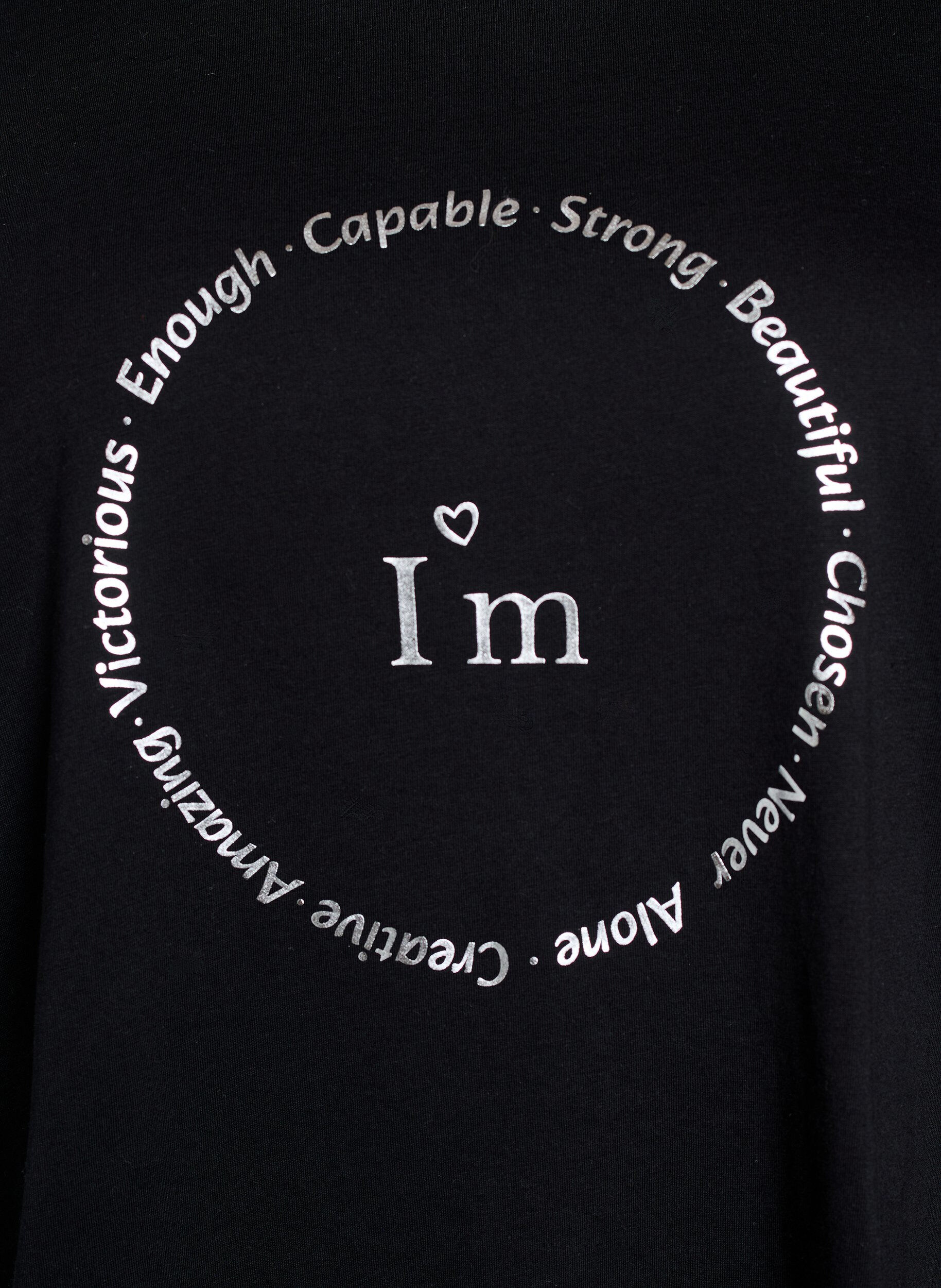 ZizziT-shirt met print, Zwart, Packshot image number 2