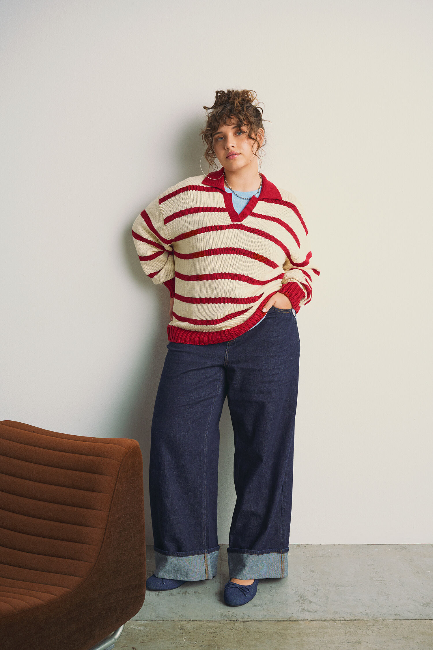 Stripes knitwear, , Model