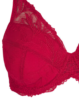 ZizziGevoerde kanten beha met beugel, Rhythmic Red, Packshot image number 2
