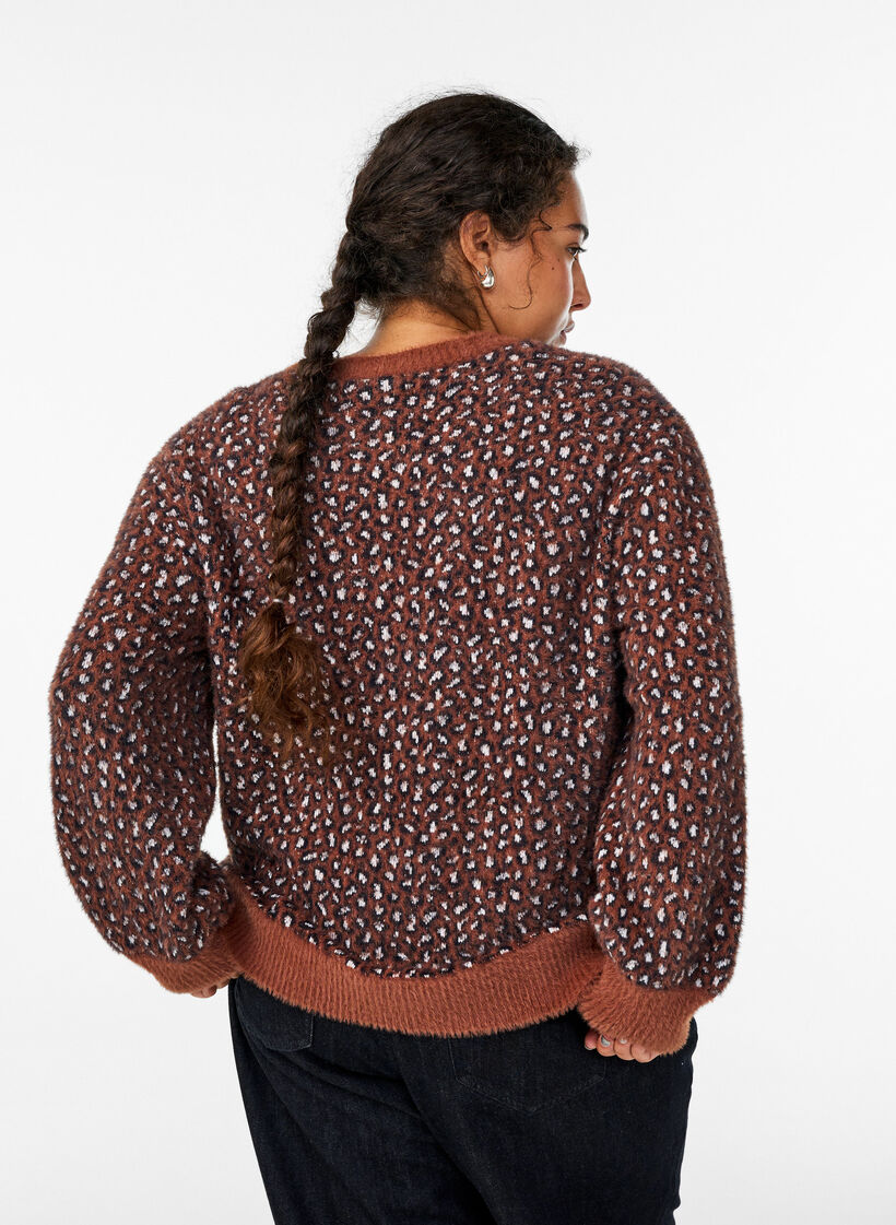 Breisel met dierenprint en zachte afwerking, Rood, Model