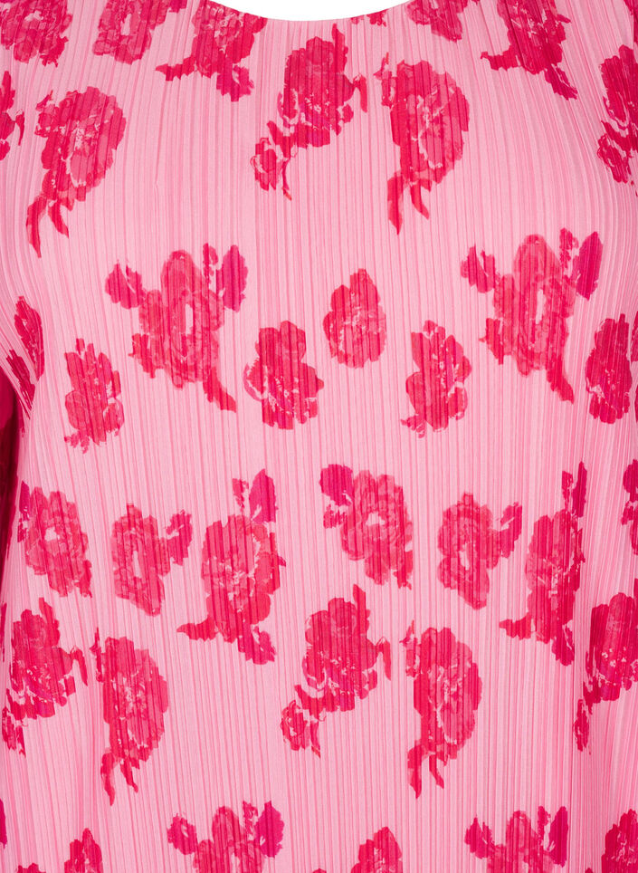 Geplooide jurk met 3/4 mouwen, Rose Flower, Packshot