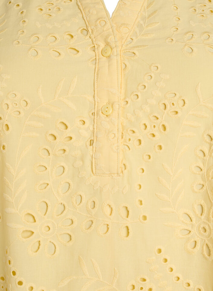 Robe en broderie anglaise avec manches &agrave; volants, Jaune clair, Packshot image number 2