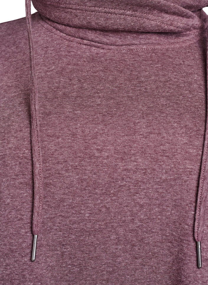 FLASH - Kort sweatshirt jurk met hoge kraag en zakken, Rood, Packshot image number 2