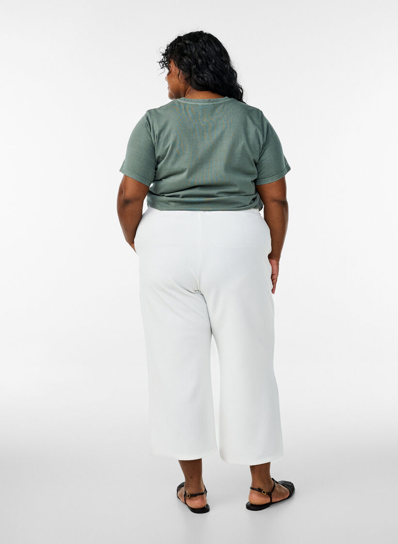 Losse broek met 7/8 lengte, Wit, Model image number 1