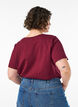 T-shirt van biologisch katoen met sportieve tekstprint, Rood, Model image number 2