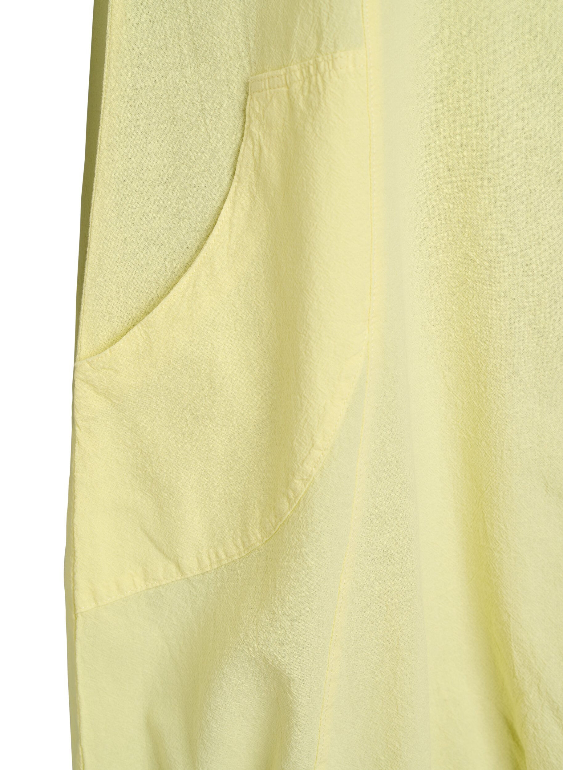 ZizziKatoenen jurk met korte mouwen, Geel, Packshot image number 3