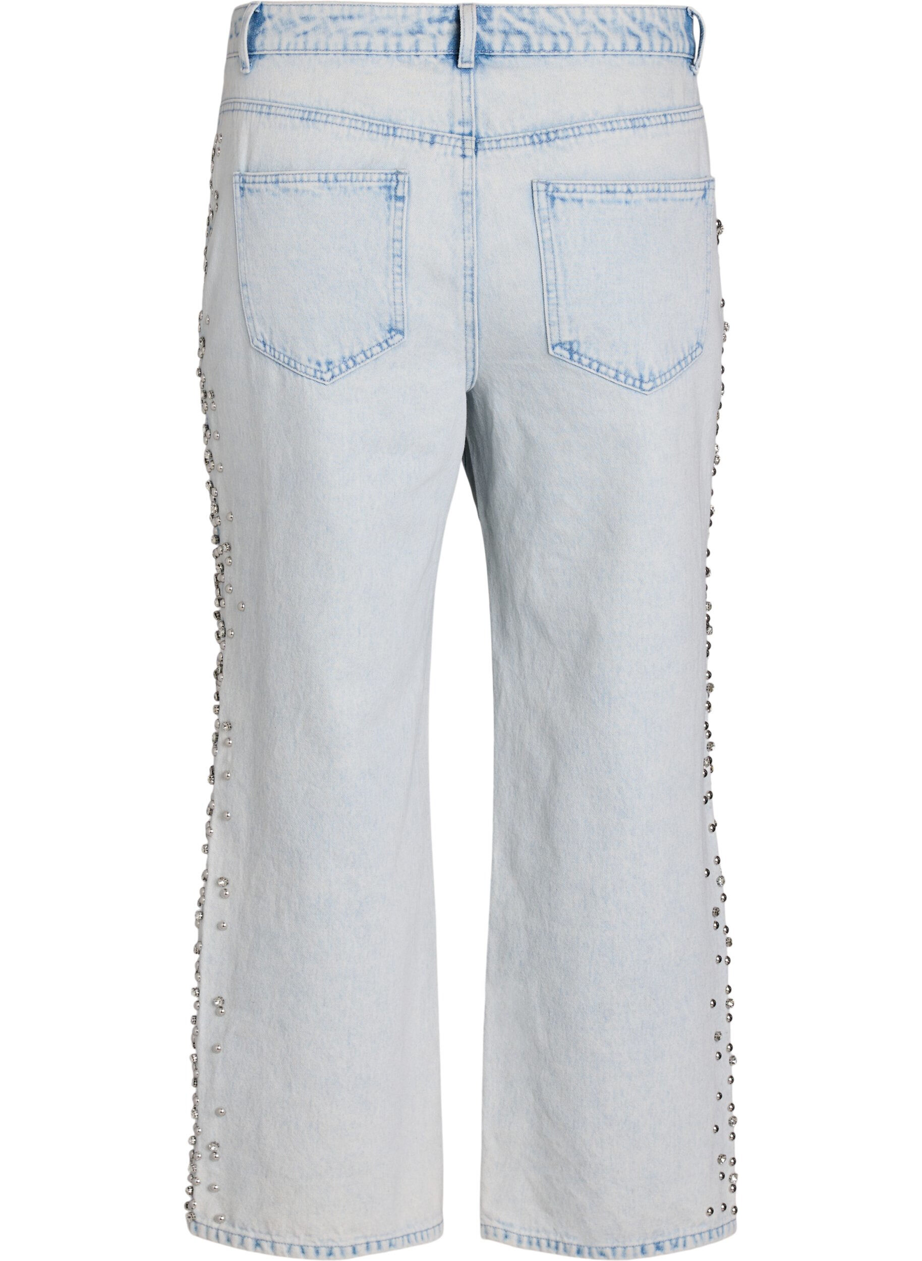 ZizziKiana jeans met decoratieve details langs de zijkanten, Blauw, Packshot image number 1