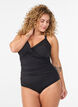 Badpak met beugel en geplooid effect, Zwart, Model image number 0
