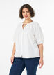 Overhemdblouse met knoopsluiting en strikceintuur, Wit, Model image number 0