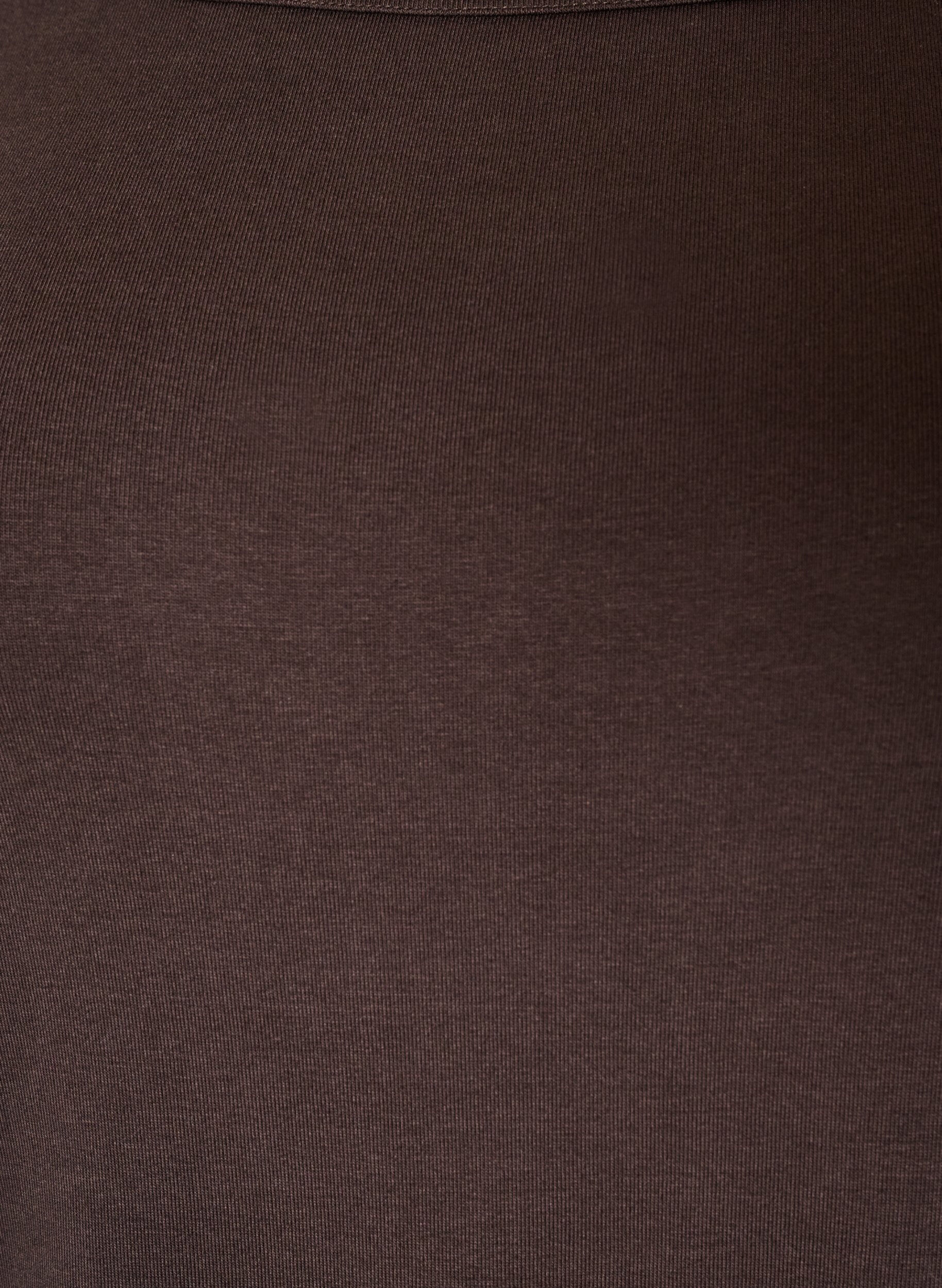ZizziBasic T-shirt met boothals en 3/4-mouwen, Bruin, Packshot image number 2