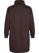 Kort sweatshirt jurk met hoge kraag en zakken, Bruin, Packshot image number 1