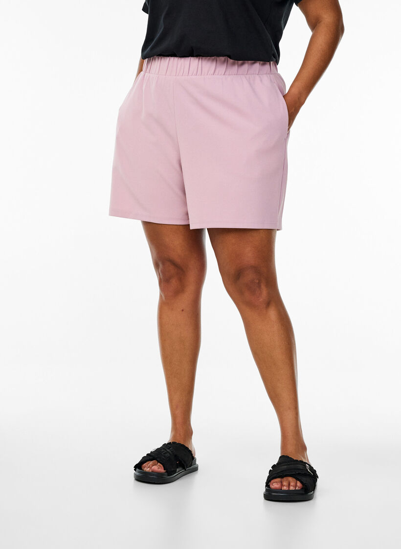 Shorts amples avec des poches, Rose poudr&eacute;e, Model image number 3