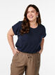 T-shirt met korte mouwen van katoenmix, Blauw, Model image number 0