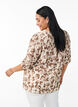 Blouse met luipaardprint en 1/2 mouwen, Wit, Model image number 2