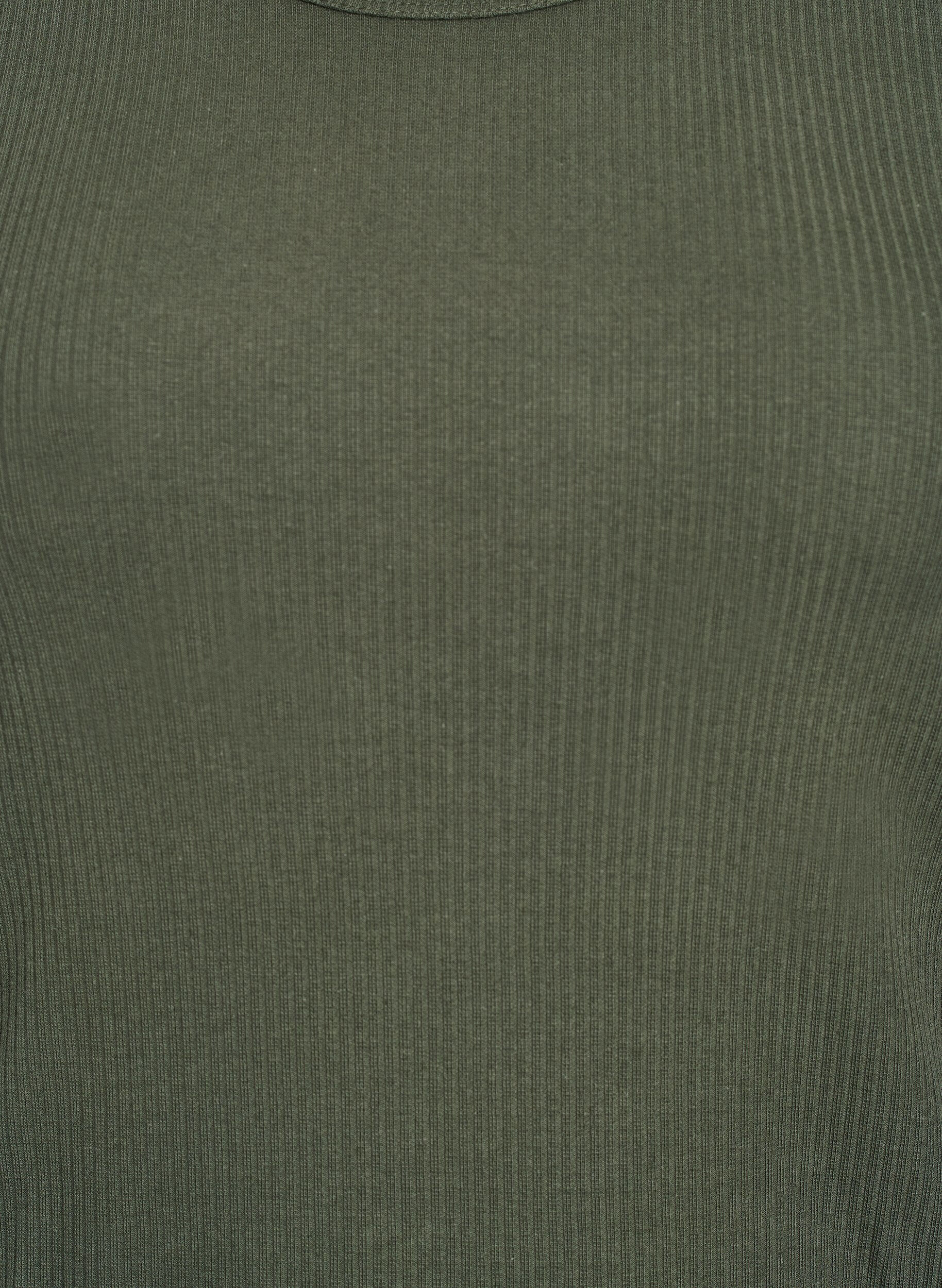 ZizziKnie-jurk van ribgebreide jersey in T-shirt stijl, Groen, Packshot image number 2