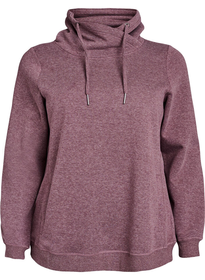 FLASH - Sweatshirt met hoge kraag en zakken, Rood, Packshot image number 0