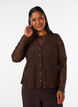 Mesh blouse met bloemen en pailletten, Bruin, Model image number 0