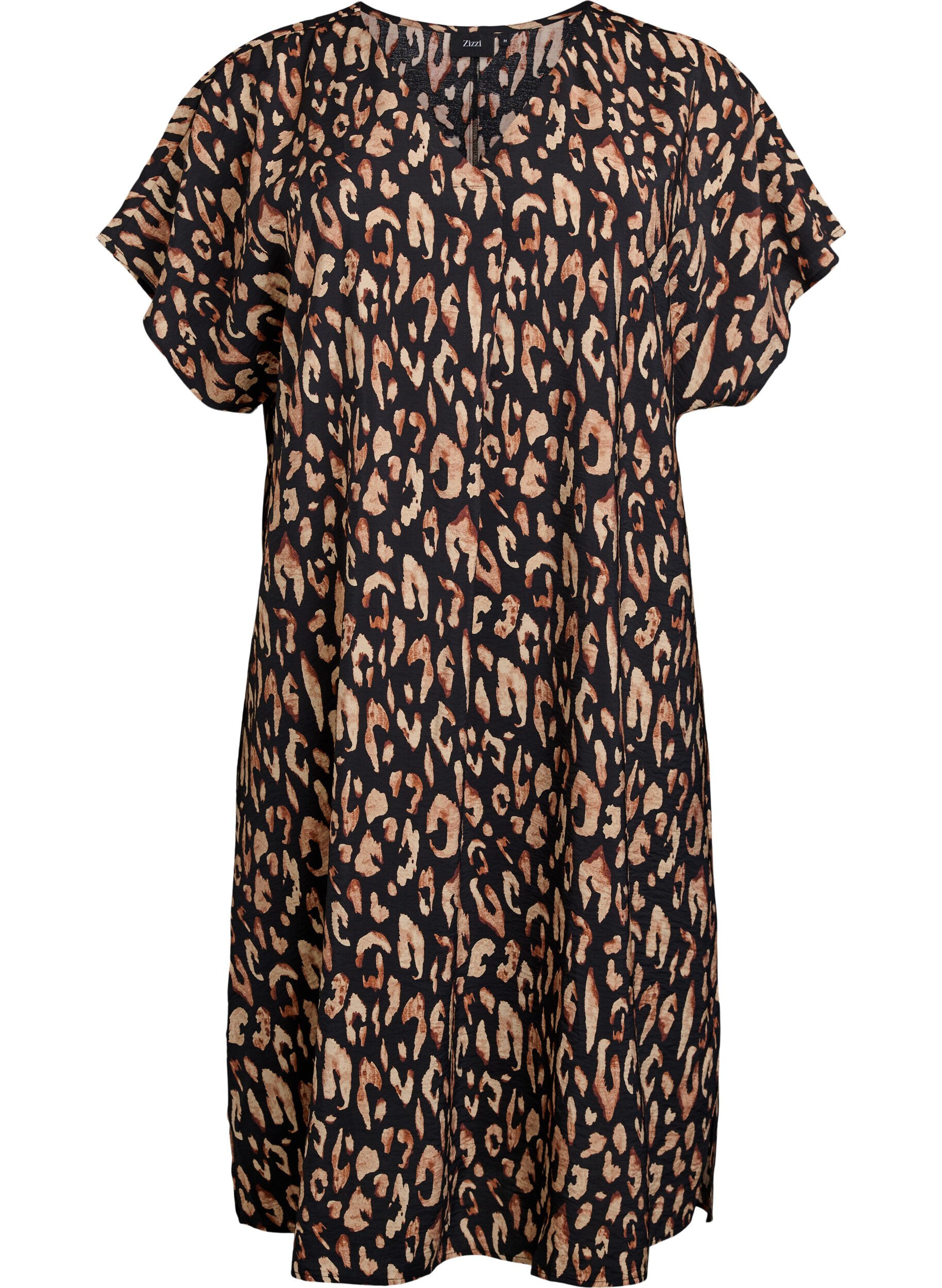 Jurk met V-hals van viscose