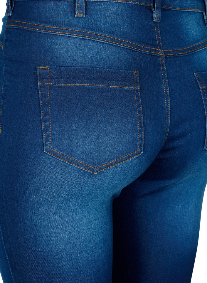 High waist Amy capri jeans met super slim fit, Blue denim, Packshot