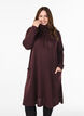 Jersey-jurk met hoge hals en zakken, Rood, Model image number 0
