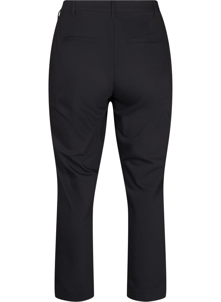 Broek met hoge taille en rechte pijpen, Zwart, Packshot image number 1