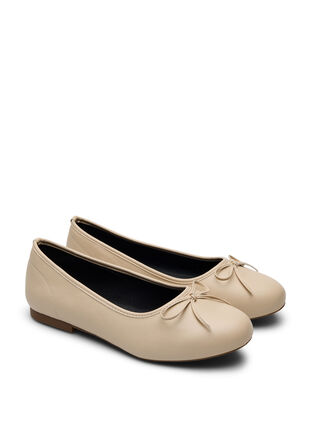 ZizziWide fit - Ballerina's met een strik, Tapioca, Packshot image number 1