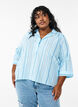Blouse met kraag en 3/4 mouwen, Blauw, Model image number 0