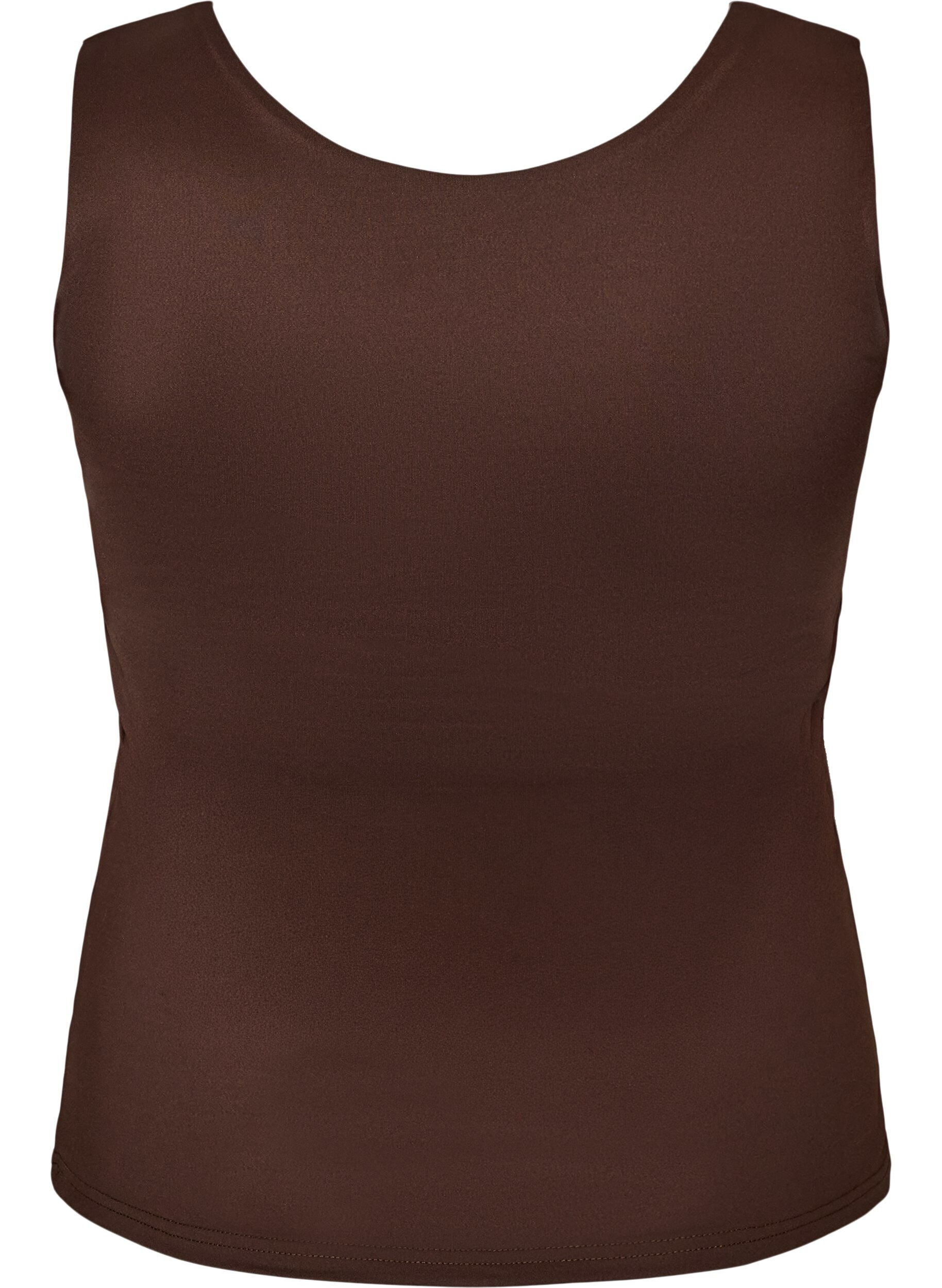 ZizziAansluitende basic top met omkeerbaar design, Bruin, Packshot image number 1
